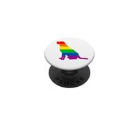Bandiera Rainbow Pride, cane seduto PopSockets PopGrip Adesivo