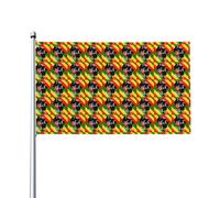 Bandiera Rasta African Map Ankh Black History 3x5 piedi - Include 1 bandiera (asta inclusa) Festival sul balcone