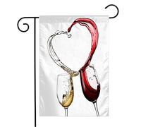 Bandiera Red Object Alcohol White Wine Heart Day Closeup Merlot Abstract Celebrate Food Cool Liquid Drink Colori Vivaci Stagione Bandiera, Per Eventi, All'Aperto Al Coperto, 30x45cm
