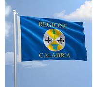 Bandiera REGIONE CALABRIA 70x100 cm in poliestere NAUTICO 115 gr/mq con doppia piega perimetrale, corda e guaina. Adatta sia IN/OUT DOOR