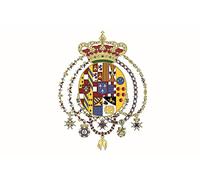 Bandiera Regno delle Due Sicilie, stemma borbonico, fondo bianco (70x50cm)