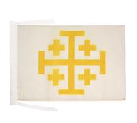 AZ FLAG Bandiera Regno di GERUSALEMME 45x30cm - BANDIERINA CATTOLICA 30 x 45 cm cordicelle