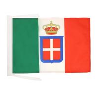 BANDIERA REGNO D'ITALIA CORONA 45x30cm - BANDIERINA REALE ITALIANA 30 x 45 cm cordicelle - AZ FLAG