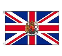 BANDIERA REGNO UNITO CON STEMMA 150x90cm - BANDIERA BRITANNICA CON BLASONE - INGLESE - UK 90 x 150 cm - AZ FLAG