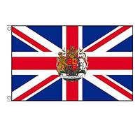 BANDIERA REGNO UNITO CON STEMMA 90x60cm - BANDIERA BRITANNICA CON BLASONE - INGLESE - UK 60 x 90 cm - AZ FLAG