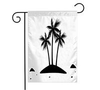 Bandiera Relaxation Island Three Palms Paradise Palm Coconut Summer Nature Holiday Beach Tree Bandiera Della Brezza Rinforzata Striscione All'Aperto, Per Balcone, Giardino, Celebrazioni, 30x45cm