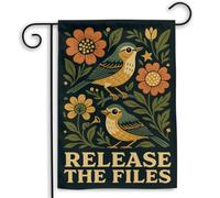 Bandiera Release The Files Bird Statement Voice Bandiera da Giardino | Camera da Letto 30x45cm Bandiera Decorativa Personalizzata bandiera di benvenuto per Esterni Festa di Compleanno patio