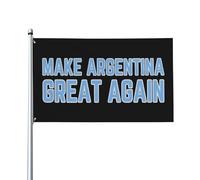 Bandiera "Rendiamo l'Argentina di n grande" 3x5 - Striscione con scherzo politico e occhielli in ottone, decorazione per esterni