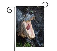 Bandiera Reptile Alligator Jaws Mud Open Wide Everglades Gator National Animals Animal Teeth Wildlife Decorazione Striscione All'Aperto, Per Feste Estive, Eventi, 30x45cm