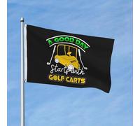 Bandiera Resistente Alle Intemperie Bandiere A Good Day Starts With Golf Carts Stampa Flag Per Ristoranti Esterno Giardino 90X150Cm