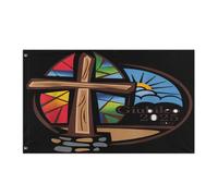 Bandiera Resistente Alle Intemperie Bandiere Da Giardino Catholic Jubilee 2025 Stained Glass Pilgrims Of Hope Colori Vivaci Bandierine Per Esterno Bar Conferenza 90X150Cm