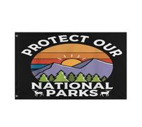 Bandiera Resistente Alle Intemperie Bandiere Da Giardino Protect Our National Parks Retro Trees Durevole Flag Per Conferenza Giardino Parata 90X150Cm
