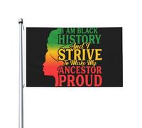 Bandiera Resistente Alle Intemperie Bandiere I Am Black History And I Strive To Make My Ancestor Proud Durevole Bandierine Della Decorazione Per Esterno Conferenza All'Aperto 90X150Cm