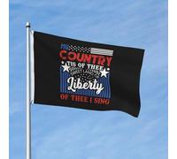 Bandiera Resistente Allo Scolorimento Bandiere Da Giardino 4Th July My Country Tis Of Thee Sweet Land Of Freedom Of Thee I Sing Decorative Flag Per Interno Ristoranti All'Aperto 90X150Cm