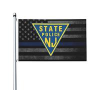 Bandiera Resistente Flag New Jersey State Police Con Occhielli Bandiere Da Giardino Per Conferenza Giardino Ristoranti 90X150Cm