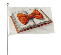 Bandiera retrò arancione con fiocco sul libro, 9 x 1,5 m, per esterni, giardino, decorazione per cortile, portico, prato, fattoria