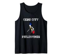 Bandiera retrò Cebu City Filippine invecchiata Filippine Canotta