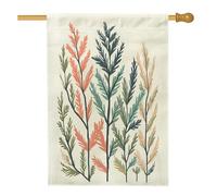 Bandiera retrò primaverile per casa sull'albero di cipresso 71,1 x 101,2 cm, double face, decorativa per esterni, foglie di piante di metà secolo, bandiera per la casa, motivo botanico all'aperto per