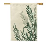 Bandiera retrò primaverile per casa sull'albero di cipresso 71,1 x 101,2 cm, double face, per decorazione esterna, foglie di piante di metà secolo, bandiera per la casa, motivo botanico all'aperto per