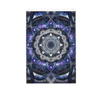 Bandiera rettangolare con mandala, 0,9 x 1,5 m, doppia faccia, vibrante bandiere da giardino, striscione di benvenuto stagionale con occhielli in ottone, decorazione sfondo fotografico per cortile