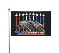 Bandiera Rinforzo Bandiere Da Balcone Merica Mon-Ster Truck Patriotic American Stampa Striscioni Di Bunting Per Ristoranti Parata Esterno 90X150Cm