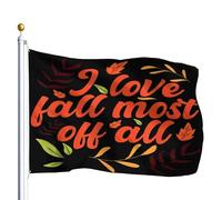 Bandiera Rinforzo Bandiere Da Giardino I Love Fall Most Of All Heart Autumn Leaves Wreath Design Decorative Bandierine Per Bar Giardino Ristoranti 90X150Cm