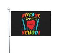 Bandiera Rinforzo Bandiere Da Giardino Welcome Back To School Decorative Flag Per Balcone Conferenza Interno 90X150Cm