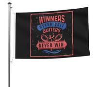 Bandiera Rinforzo Bandiere Da Giardino Winners Never Quit Quiters Never Win Resistente Alle Intemperie Striscioni Di Bunting Per Celebrazione Balcone Bar 90X150Cm