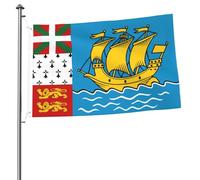 Bandiera Rinforzo, Flag Of Saint-Pierre And Miquelon Black Colori Vivaci Bandiere Da Balcone Per Giardino Celebrazione Flag 90X150Cm