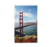 Bandiera Rinforzo, San Francisco Golden Gate Bridge Personalizzata Bandiere Da Giardino Per Balcone Interno Striscioni Di Bunting 90X150Cm