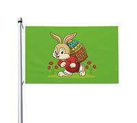 Bandiera Rinforzo, The Rabbit Carrying Eggs Personalizzata Bandiere Da Balcone Per Decorazione Interno Flag 90X150Cm