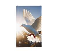 Bandiera Rinforzo, White Dove Flying In The Sun Resistente Alle Intemperie Bandiere Da Giardino Per Parata Decorazione Bandierine 90X150Cm