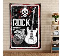 Bandiera rock Concert arazzo auto campeggio decorazione banner - Vintage Hard & Punk Metal Music poster decorazione da parete arte per casa, camera da letto, dormitorio e camera da letto, 138 x 145 cm