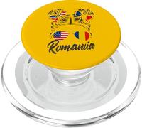 Bandiera Romania USA Donna Americana Chignon Disordinato PopSockets PopGrip per MagSafe