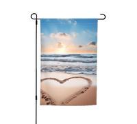Bandiera romantica a forma di cuore da giardino da spiaggia su entrambi i lati per fattoria e vacanze da cortile 30,5 x 45,7 cm banner stagionale per esterni per primavera estate prato portico