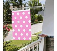 Bandiera rosa a pois 0,6 x 0,9 m per esterni interni primavera estate autunno inverno giardino bandiere con occhiello verticale su entrambi i lati bandiere per le vacanze banner per decorazioni da