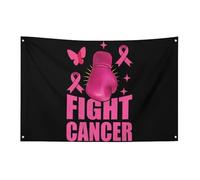 Bandiera rosa per la lotta contro il cancro al seno, 3x5 piedi, striscione da giardino con 4 fori, decorazione per interni ed esterni.