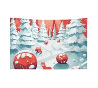 Bandiera rossa a palla di neve, 119,4 x 177,8 cm, non sbiadisce, bandiera di benvenuto, da giardino, cortile, per interni ed esterni, decorazione per la casa