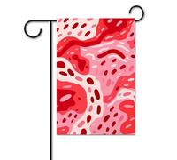 Bandiera rossa con stampa animale, 30,5 x 45,7 cm, bandiere per esterni, divertente bandiera per feste, bandiera stampata su entrambi i lati, bandiere da giardino di benvenuto al di fuori del cortile