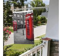 Bandiera rossa per cabina telefonica di Londra, 6 x 90 cm, per esterni, interni, primavera, estate, autunno, inverno, da giardino, con occhiello, verticale, su entrambi i lati, per decorazioni da