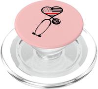 Bandiera rossa sottile per moglie pompiere ER infermiera supporto regalo PopSockets PopGrip per MagSafe
