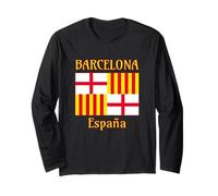 Bandiera Rosso Bianco Giallo Barcellona Spagna Maglia a Manica