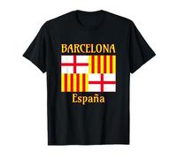 Bandiera Rosso Bianco Giallo Barcellona Spagna Maglietta