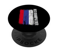 Bandiera russa del miglior nonno di sempre PopSockets PopGrip Adesivo