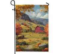 Bandiera rustica autunnale da giardino, decorazione per esterni, decorazione per esterni, in iuta su entrambi i lati, decorazione per la casa autunnale, 30,5 x 45,7 cm