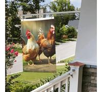 Bandiera rustica con polli da fattoria, 6 x 0,9 m, per interni ed esterni, primavera, estate, autunno, inverno, da giardino, con occhiello, verticale, su entrambi i lati, per decorazioni da cortile