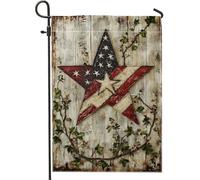 Bandiera rustica da giardino americana, bandiera rossa bianca blu stella per esterni decorazione per la casa, bandiera vintage double face per festa patriottismo, decorazione 30,5 x 45,7 cm