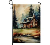 Bandiera rustica da giardino per cabina, bandiera decorativa per la casa dai toni della terra, bandiera su entrambi i lati per cortile per autunno decorazione per prato all'aperto 30,5 x 45,7 cm