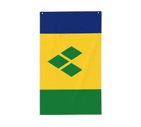 Bandiera Saint Vincent Grenadine, bandiera per casa da cortile, 0,9 x 1,5 m, striscione con occhielli per interni ed esterni, decorazioni per la casa