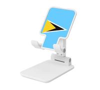 Bandiera Santa Lucia Supporto per cellulare pieghevole ad angolo regolabile in altezza Supporto per cellulare portatile da tavolo compatibile con tutti gli smartphone bianco